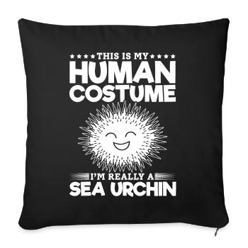 C’est mon costume humain je suis vraiment - Housse de coussin décorative 45 x 45 cm - noir - Devant