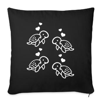 Turtles Hearts Sea Turtles Lovers of - Sofa pillowcase 17,3'' x 17,3'' (45 x 45 cm) - black - Front