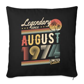 Légendaire depuis août 1974 Édition limitée - Housse de coussin décorative 45 x 45 cm - noir - Devant