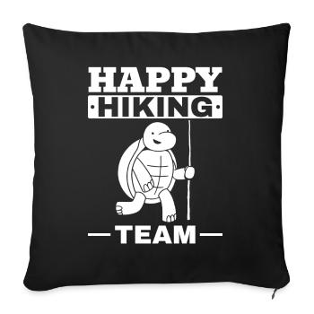 Mountain Sports Hiking Turtle Happy hiking team - Sofa pillowcase 17,3'' x 17,3'' (45 x 45 cm) - black - Front