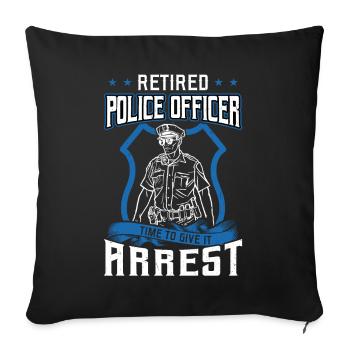 Retired Police Officer - Sofa pillowcase 17,3'' x 17,3'' (45 x 45 cm) - black - Front