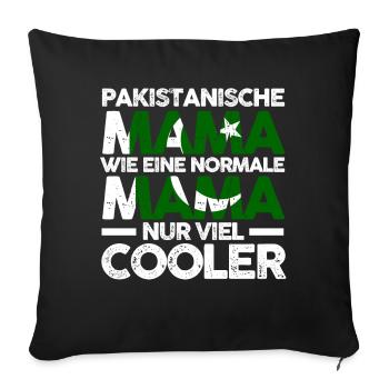 Pakistanerin Pakistanische Mama Pakistan Mutter - Sofakissenbezug 45 x 45 cm - Schwarz - Vorne