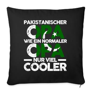 Pakistanischer Opa Pakistaner Pakistan - Sofakissenbezug 45 x 45 cm - Schwarz - Vorne