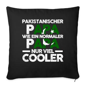 Pakistanischer Papa Vater Pakistaner Pakistan - Sofakissenbezug 45 x 45 cm - Schwarz - Vorne