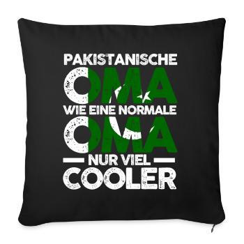 Pakistanerin Pakistanische Oma Pakistan - Sofakissenbezug 45 x 45 cm - Schwarz - Vorne