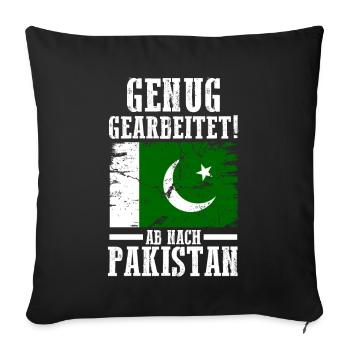 Urlaub Pakistaner Pakistan - Sofakissenbezug 45 x 45 cm - Schwarz - Vorne