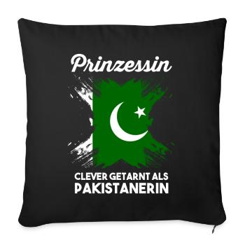 Prinzessin Pakistaner Pakistanisches Pakistan - Sofakissenbezug 45 x 45 cm - Schwarz - Vorne