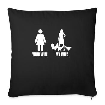Poulet Farm Volaille Coq Poulets Cadeau - Housse de coussin décorative 45 x 45 cm - noir - Devant