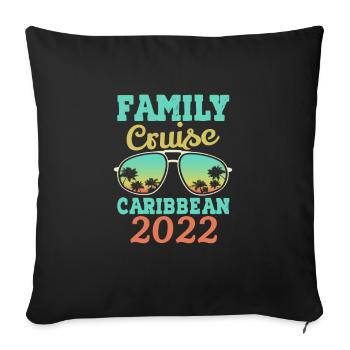 Cruise 2022 Caribbean - Sofa pillowcase 17,3'' x 17,3'' (45 x 45 cm) - black - Front