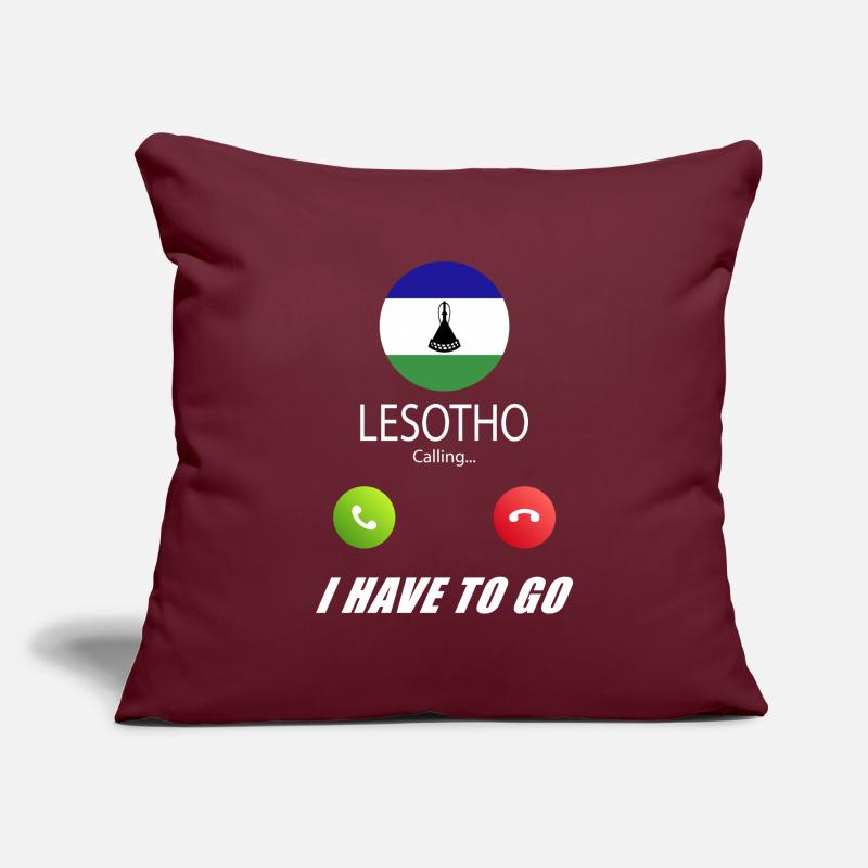Lesotho calls lusiger flags saying Sofa pillowcase 17,3'' x 17,3'' (45 x 45 cm)