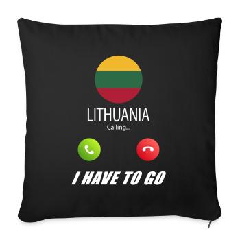 Lithuania calls on Lusiger flags - Sofa pillowcase 17,3'' x 17,3'' (45 x 45 cm) - black - Front
