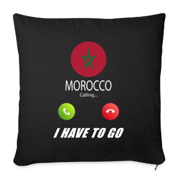 Le Maroc qualifie de slogan les drapeaux lusiger - Housse de coussin décorative 45 x 45 cm - noir - Devant