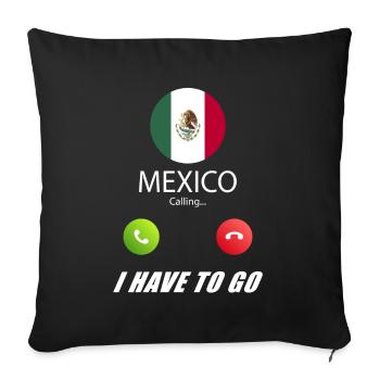 Le Mexique appelle les drapeaux lusiger en disant - Housse de coussin décorative 45 x 45 cm - noir - Devant