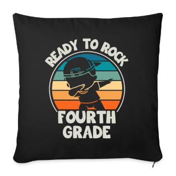 Fourth Grade Teachers for Back to School - Sofa pillowcase 17,3'' x 17,3'' (45 x 45 cm) - black - Front