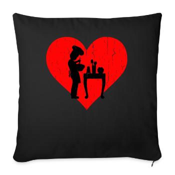 Gotowanie Heart - Sofa pillowcase 17,3'' x 17,3'' (45 x 45 cm) - black - Front