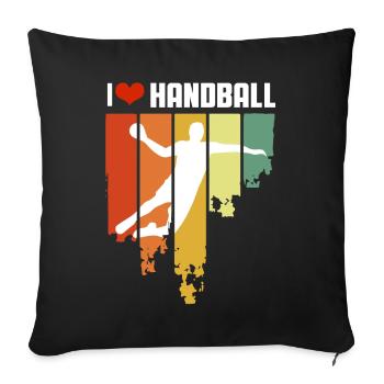 I Love Handball Vintage Edition - Sofa pillowcase 17,3'' x 17,3'' (45 x 45 cm) - black - Front