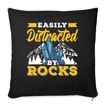 Facilement distrait par les roches Géologie Géologie - Housse de coussin décorative 45 x 45 cm - noir - Devant