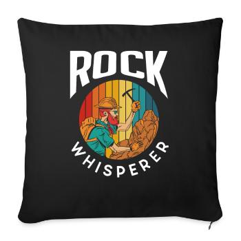 Rock Whisperer Geology Student Geology Geologist - Sofa pillowcase 17,3'' x 17,3'' (45 x 45 cm) - black - Front