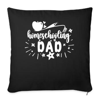 Homeschooling Papa Father Homeschool Father's Day - Sofa pillowcase 17,3'' x 17,3'' (45 x 45 cm) - black - Front