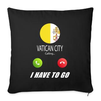 Vatican City calls lusiger flags saying - Sofa pillowcase 17,3'' x 17,3'' (45 x 45 cm) - black - Front