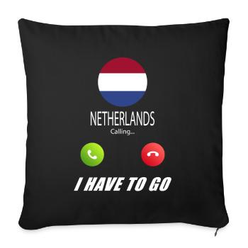 Les Pays-Bas appellent aux drapeaux Lusiger en disant - Housse de coussin décorative 45 x 45 cm - noir - Devant