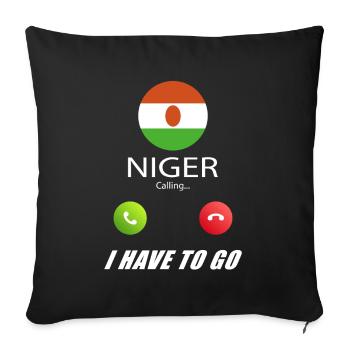 Niger calls lusiger flags saying - Sofa pillowcase 17,3'' x 17,3'' (45 x 45 cm) - black - Front