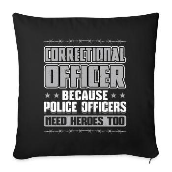 Corrections officer - Sofa pillowcase 17,3'' x 17,3'' (45 x 45 cm) - black - Front