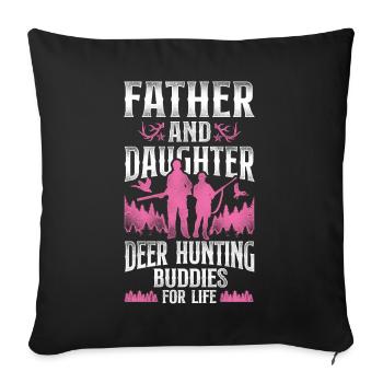Buck Deer Hunting Hunter Father - Sofa pillowcase 17,3'' x 17,3'' (45 x 45 cm) - black - Front