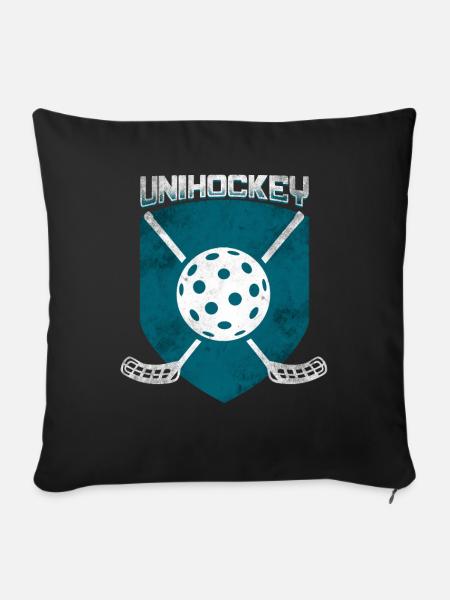 Unihockey - Sofakissenbezug 45 x 45 cm - Schwarz