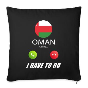 Oman appelle les drapeaux lusiger en disant - Housse de coussin décorative 45 x 45 cm - noir - Devant