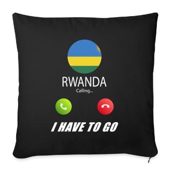 Le Rwanda appelle les drapeaux lusiger en disant - Housse de coussin décorative 45 x 45 cm - noir - Devant