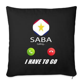 Saba ruft an Lusiger Flaggen Spruch - Sofakissenbezug 45 x 45 cm - Schwarz - Vorne