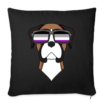 Asexuel Lgbt Boxeur allemand Asexualité - Housse de coussin décorative 45 x 45 cm - noir - Devant