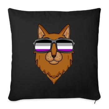Asexuel Lgbt Somali Cat Asexualité - Housse de coussin décorative 45 x 45 cm - noir - Devant