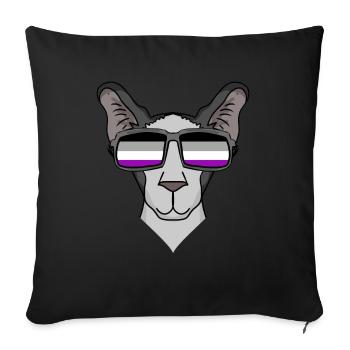 Asexual Lgbt Oriental Shorthair Cat Asexuali - Sofa pillowcase 17,3'' x 17,3'' (45 x 45 cm) - black - Front