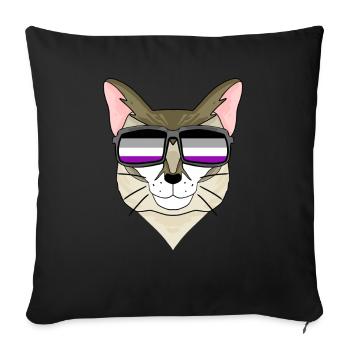 Asexuel Lgbt Singapura Chat Asexualité - Housse de coussin décorative 45 x 45 cm - noir - Devant