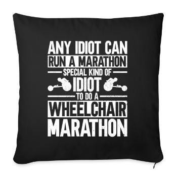 Marathon en fauteuil roulant Course en fauteuil roulant Sports en fauteuil roulant - Housse de coussin décorative 45 x 45 cm - noir - Devant