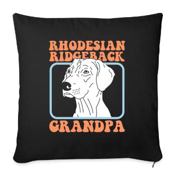 Rhodesian Ridgeback Grand-père Propriétaire de chien Cadeau - Housse de coussin décorative 45 x 45 cm - noir - Devant