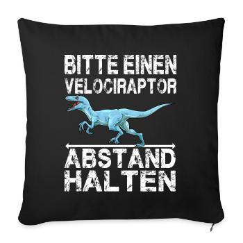 Dinosaurier Velociraptor Raptor Dino - Sofakissenbezug 45 x 45 cm - Schwarz - Vorne