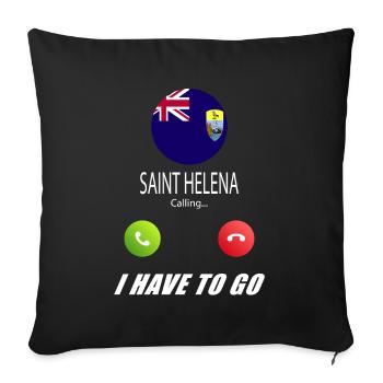 Sainte-Hélène appelle les drapeaux Lusiger en disant - Housse de coussin décorative 45 x 45 cm - noir - Devant