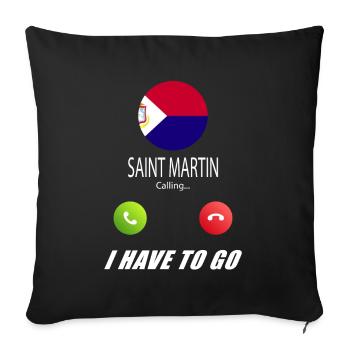 Saint-Martin appelle aux drapeaux Lusiger en disant - Housse de coussin décorative 45 x 45 cm - noir - Devant
