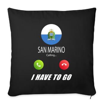 San Marino calls lusiger flags saying - Sofa pillowcase 17,3'' x 17,3'' (45 x 45 cm) - black - Front
