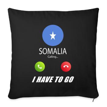 La Somalie appelle les drapeaux lusiger - Housse de coussin décorative 45 x 45 cm - noir - Devant