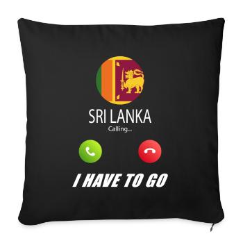 Sri Lanka calls lusiger flags saying - Sofa pillowcase 17,3'' x 17,3'' (45 x 45 cm) - black - Front