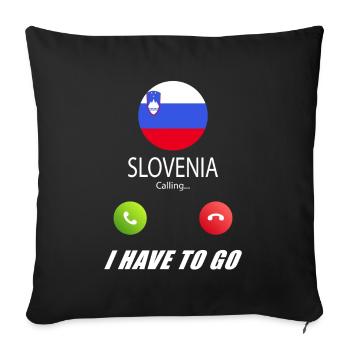 La Slovénie appelle les drapeaux lusiger slogan - Housse de coussin décorative 45 x 45 cm - noir - Devant