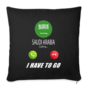 L’Arabie saoudite appelle les drapeaux lusiger le sort - Housse de coussin décorative 45 x 45 cm - noir - Devant