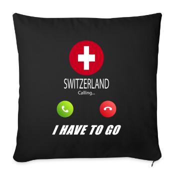 La Suisse appelle les drapeaux Lusiger Slogan - Housse de coussin décorative 45 x 45 cm - noir - Devant