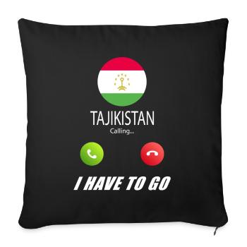 Tajikistan calls lusiger flags saying - Sofa pillowcase 17,3'' x 17,3'' (45 x 45 cm) - black - Front