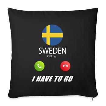 La Suède appelle les drapeaux lusiger - Housse de coussin décorative 45 x 45 cm - noir - Devant