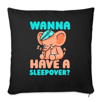 Envie d’une nuitée ? Sweet Party Nuitée - Housse de coussin décorative 45 x 45 cm - noir - Devant